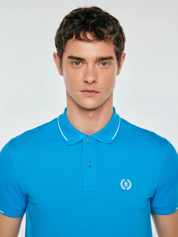 Koszulka męska polo niebieska Polian 401