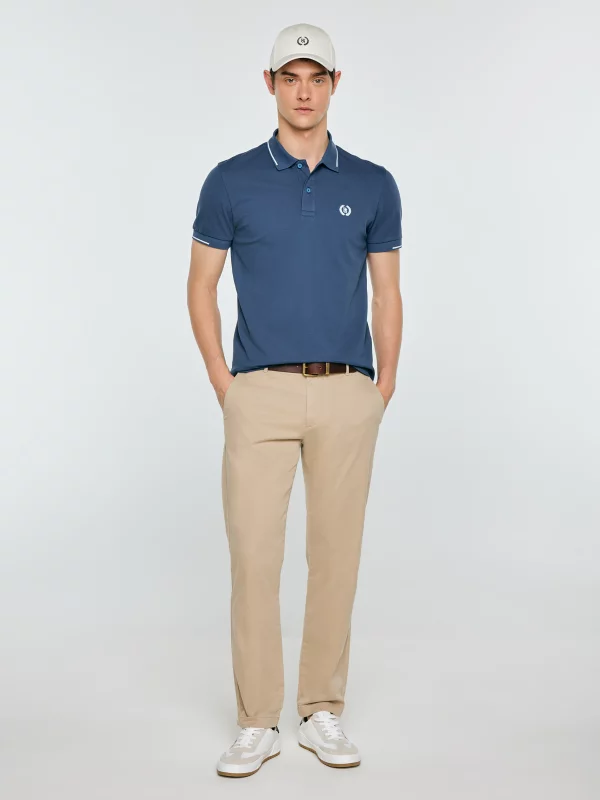 Koszulka męska polo niebieska Polian 405