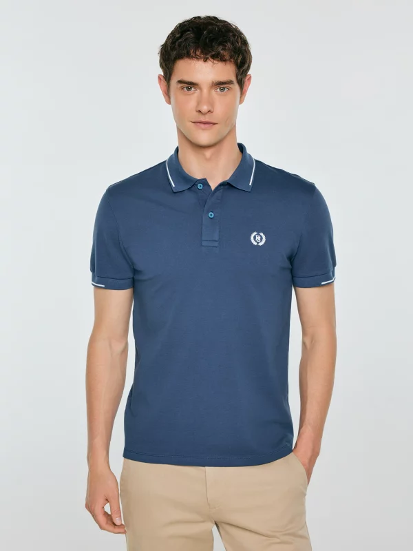 Koszulka męska polo niebieska Polian 405