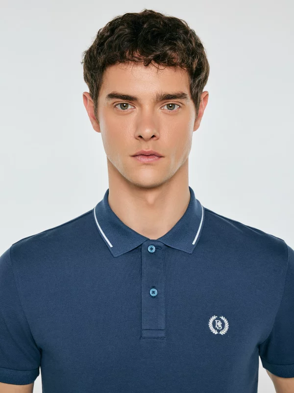 Koszulka męska polo niebieska Polian 405