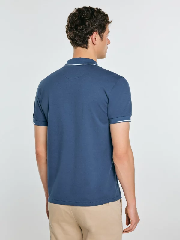 Koszulka męska polo niebieska Polian 405