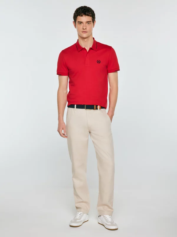 Koszulka męska polo bordowa Polian 604