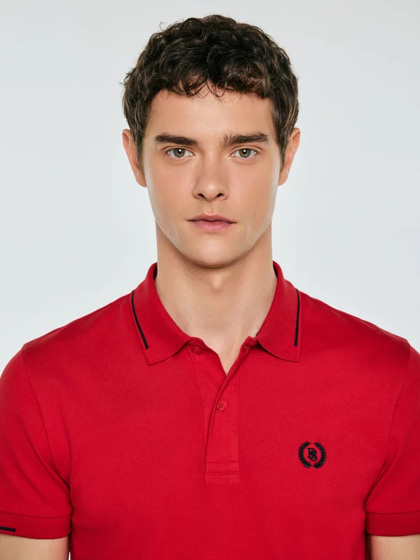 Koszulka męska polo bordowa Polian 604