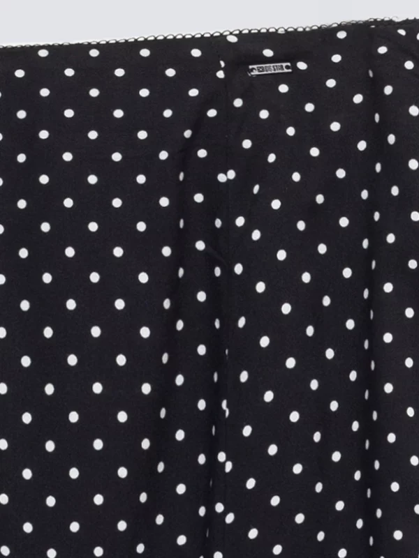 Spódnica damska midi z wiskozy w kropki czarna Carolla 906