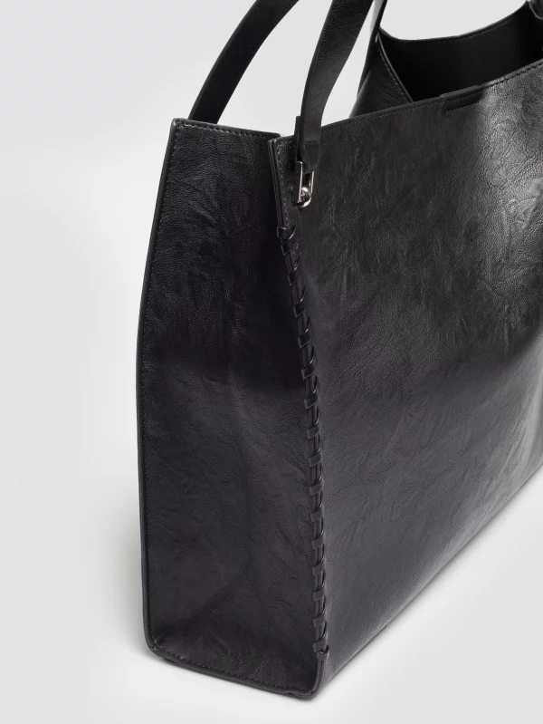 Torebka damska ze skóry ekologicznej czarna Mirosa 906