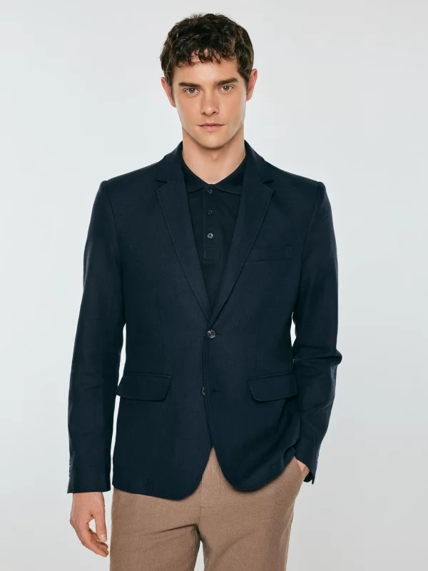 Marynarka męska lniana granatowa Sevan 403