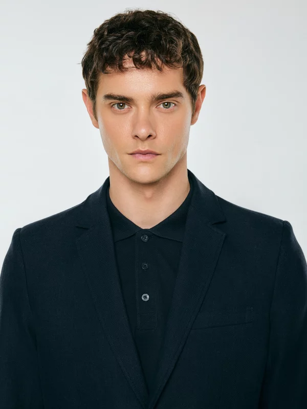 Marynarka męska lniana granatowa Sevan 403