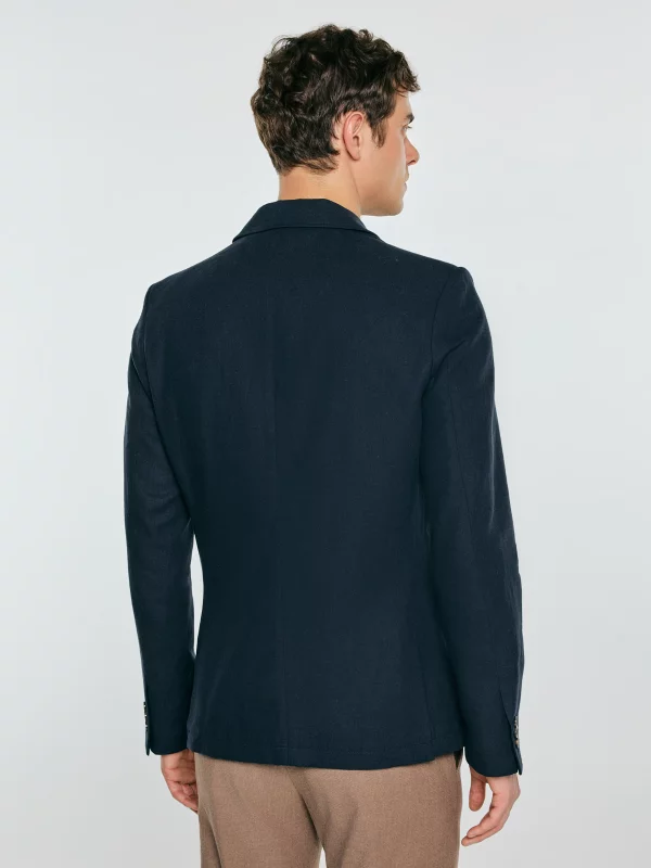 Marynarka męska lniana granatowa Sevan 403