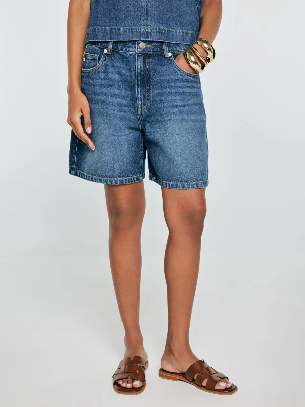 Szorty damskie jeansowe granatowe Soleil 588