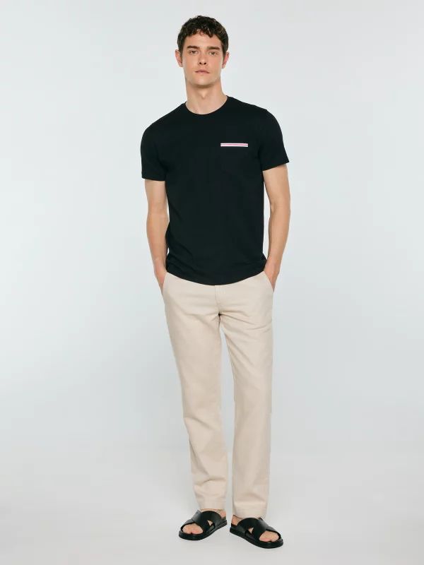 Koszulka męska z kieszonką czarna Toms 906