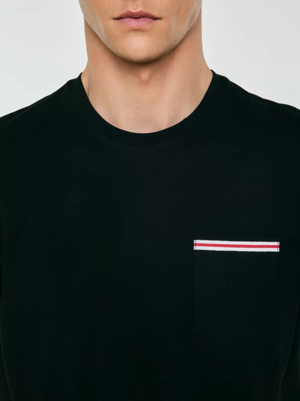 Koszulka męska z kieszonką czarna Toms 906