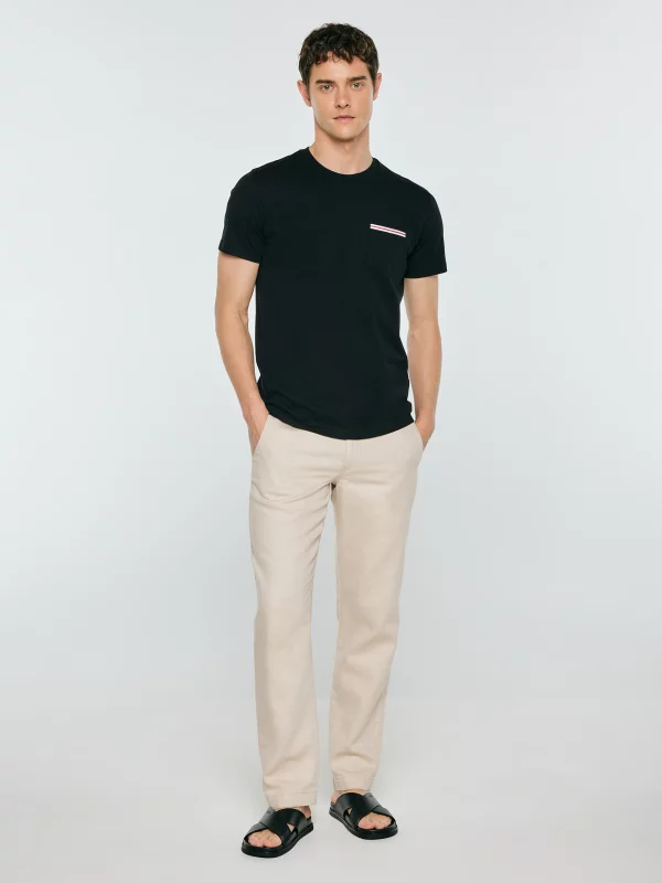 Klapki męskie skórzane czarne TT174217 906