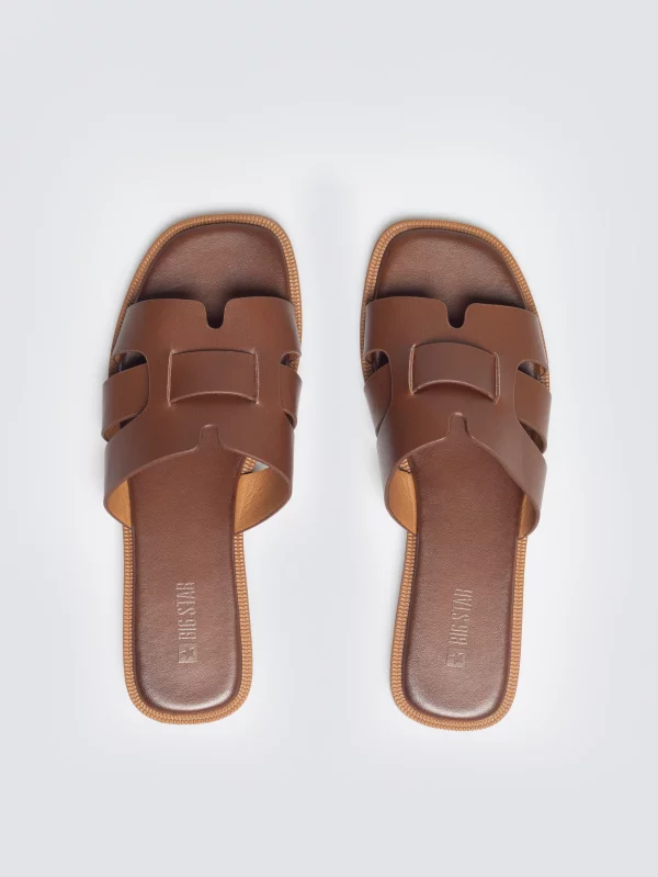 Klapki damskie skórzane brązowe TT274472 803