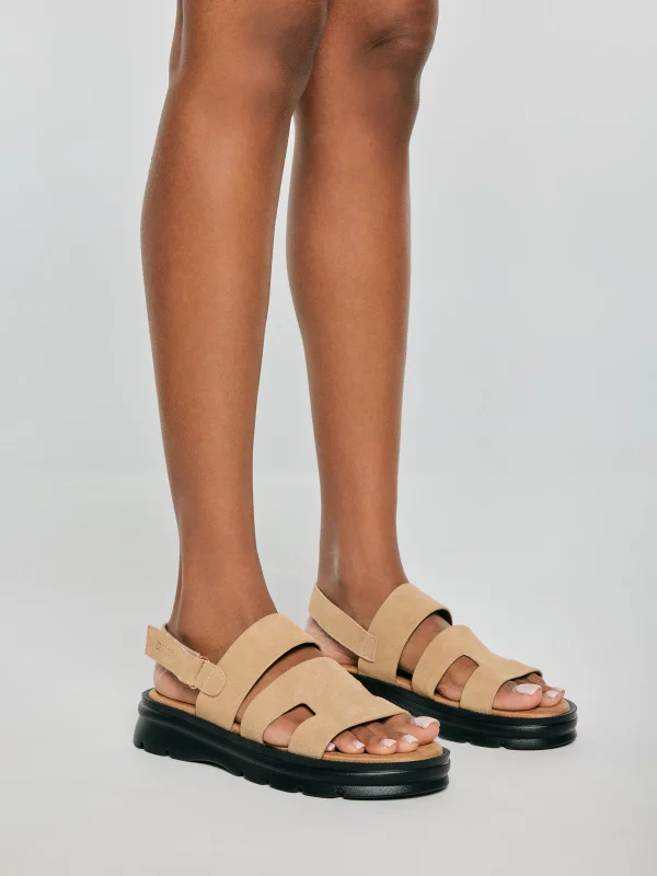 Sandały damskie skórzane beżowe TT274482 801