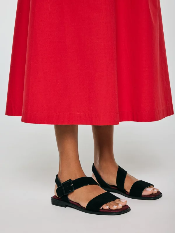 Sandały damskie skórzane czarne TT274490 906