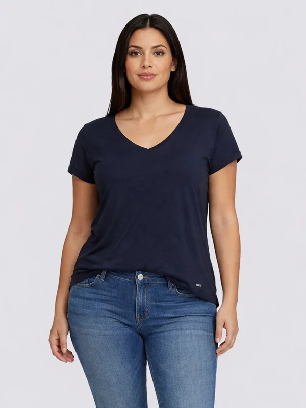Koszulka damska o luźnym kroju granatowa Valeria 403