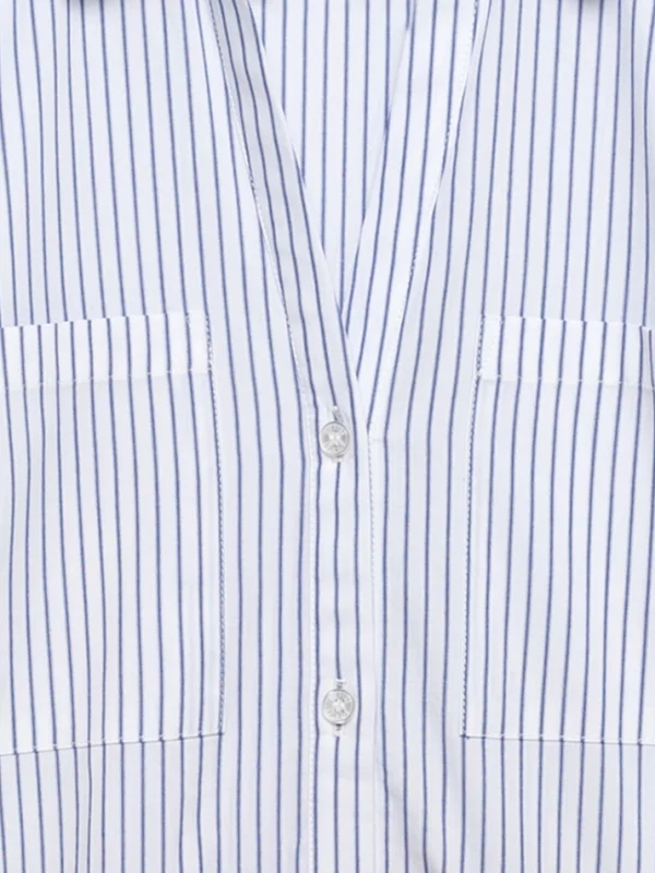 Sukienka damska midi koszulowa jasnoniebieska Merinsa 400