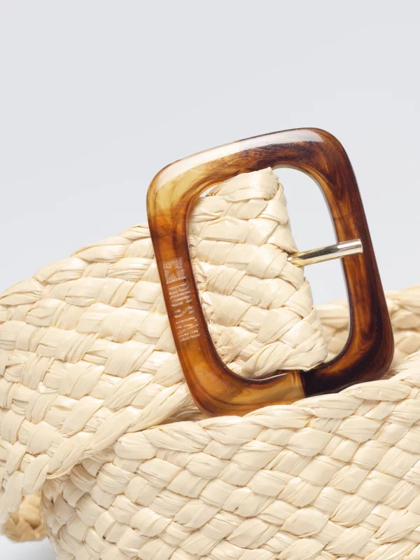 Pasek damski pleciony kremowy Piel 102