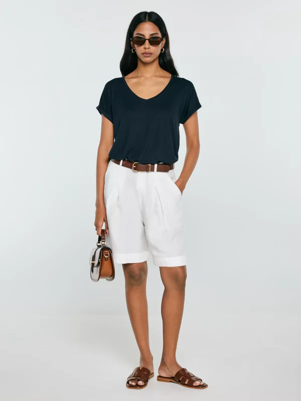 Koszulka damska o luźnym kroju granatowa Valeria 403