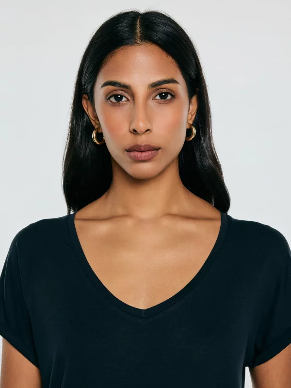 Koszulka damska o luźnym kroju granatowa Valeria 403