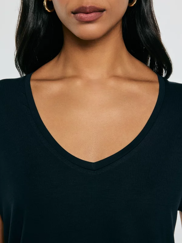 Koszulka damska o luźnym kroju granatowa Valeria 403