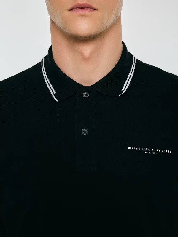 Koszulka męska polo czarna Wladym 906