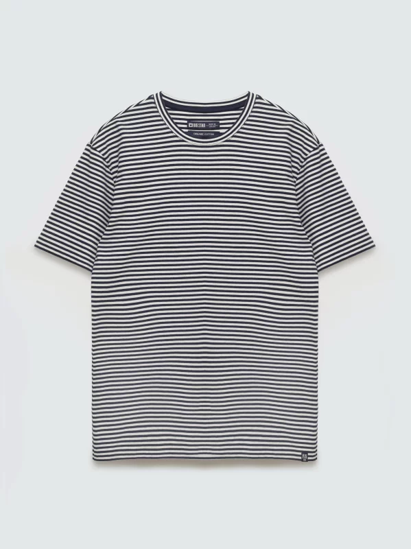 Koszulka męska w paski granatowa Garri 403