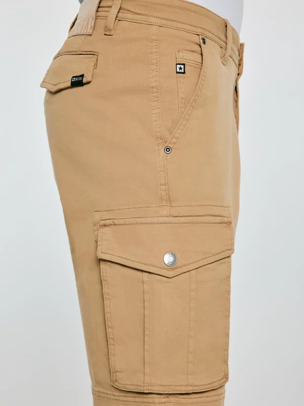 Szorty męskie z kieszeniami cargo beżowe Morrise 801