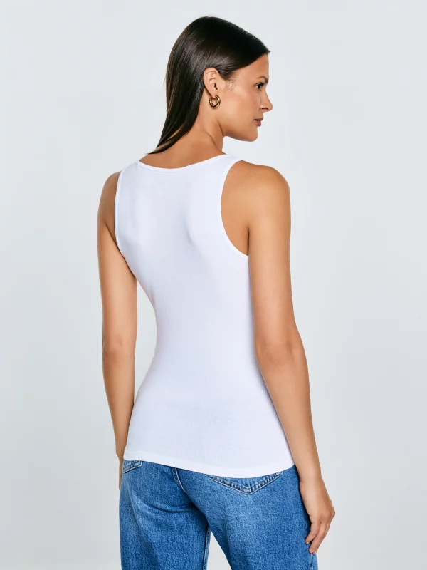 Koszulka damska na ramiączkach biała Alena 101