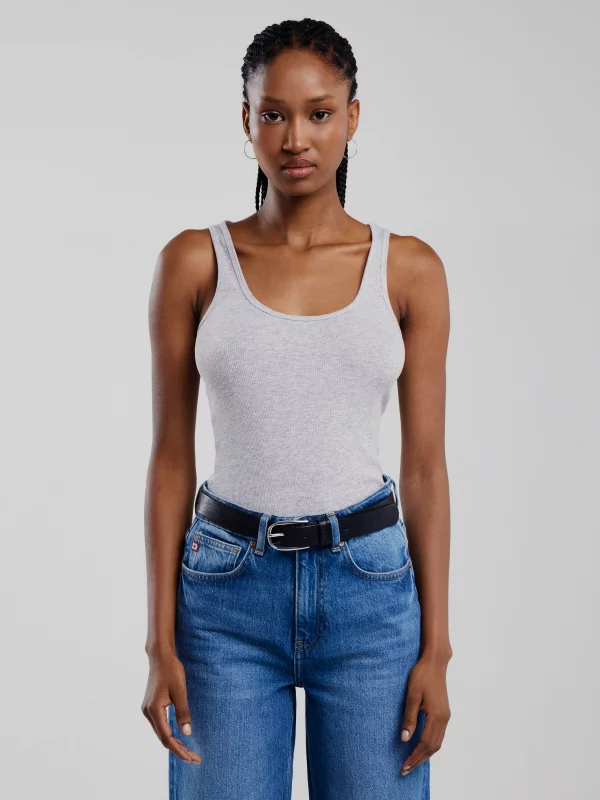 Koszulka damska na ramiączkach szara Alena 901