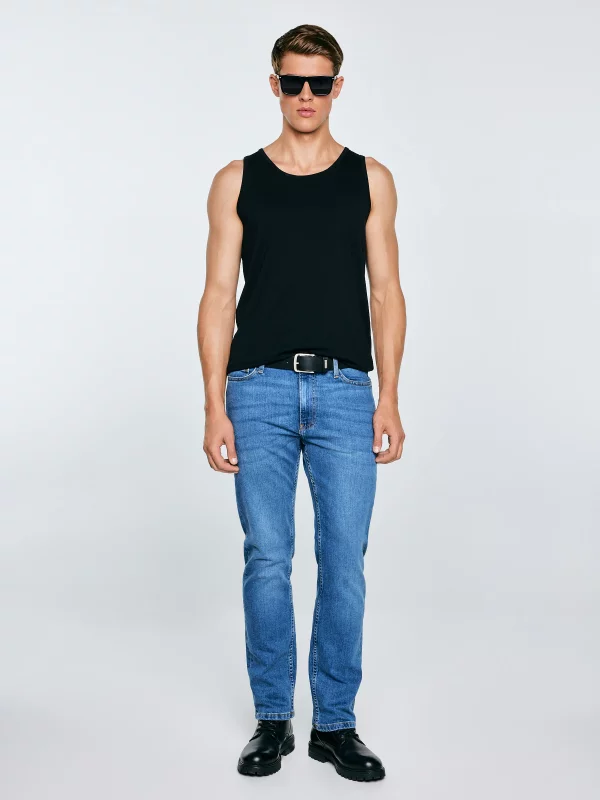 Koszulka męska slim bez rękawów czarna Dero 906