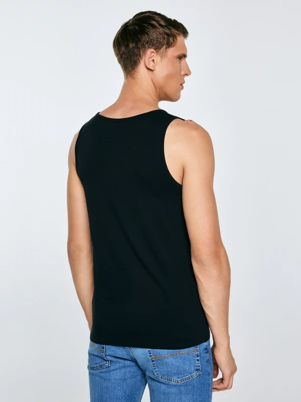 Koszulka męska slim bez rękawów czarna Dero 906