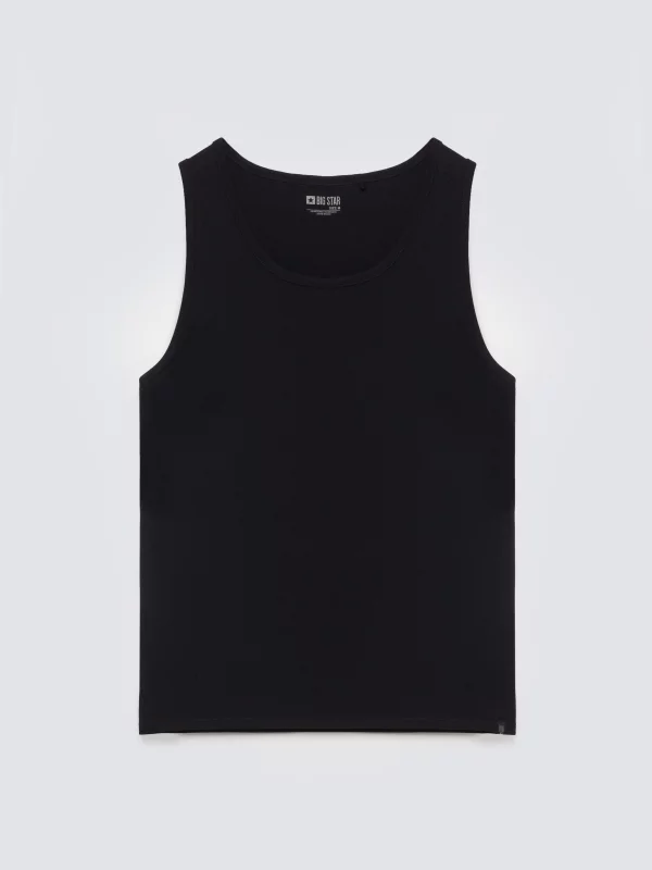 Koszulka męska slim bez rękawów czarna Dero 906