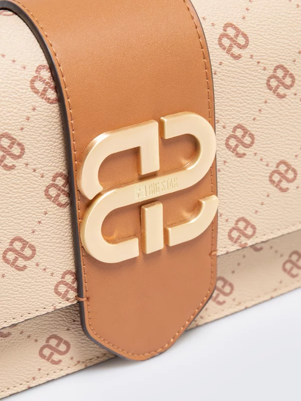 Torebka damska na pasku elegancka brązowa Elorina 802