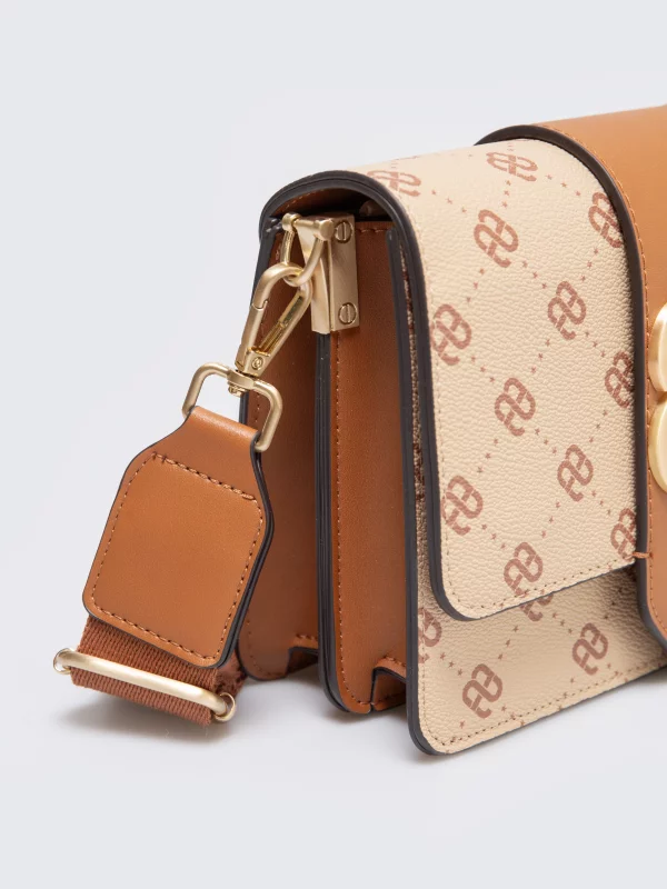 Torebka damska na pasku elegancka brązowa Elorina 802