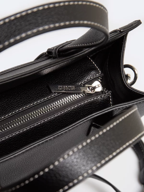 Torebka damska do ręki z dodatkowym paskiem czarna Marana 906