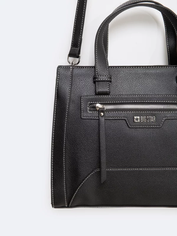 Torebka damska do ręki z dodatkowym paskiem czarna Marana 906