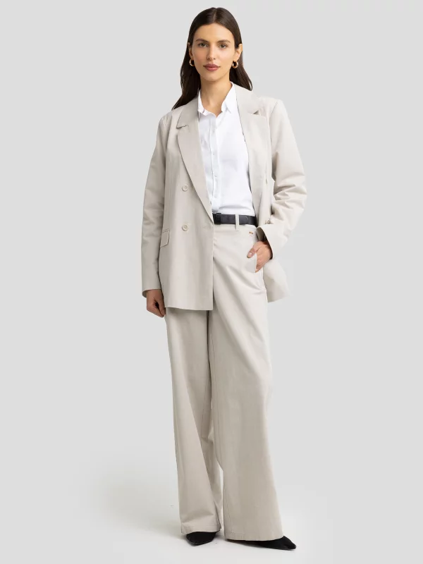 Marynarka damska z dodatkiem lnu beżowa Marylia 800