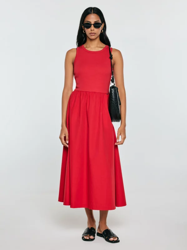 Sukienka damska midi bawełniana czerwona Kamasi 603