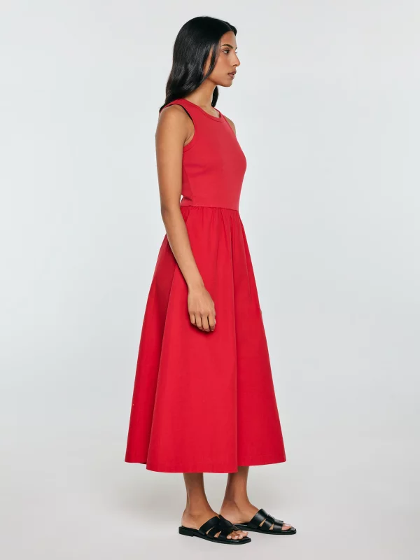 Sukienka damska midi bawełniana czerwona Kamasi 603