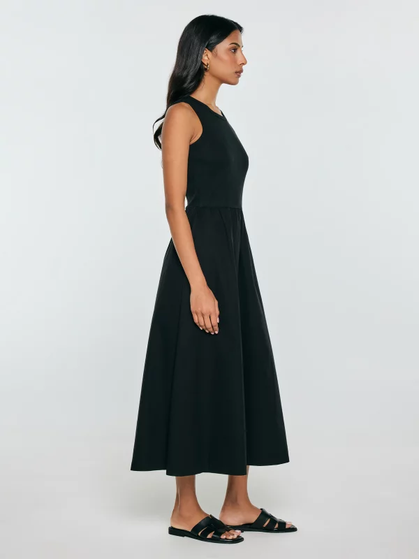 Sukienka damska midi bawełniana czarna Kamasi 906