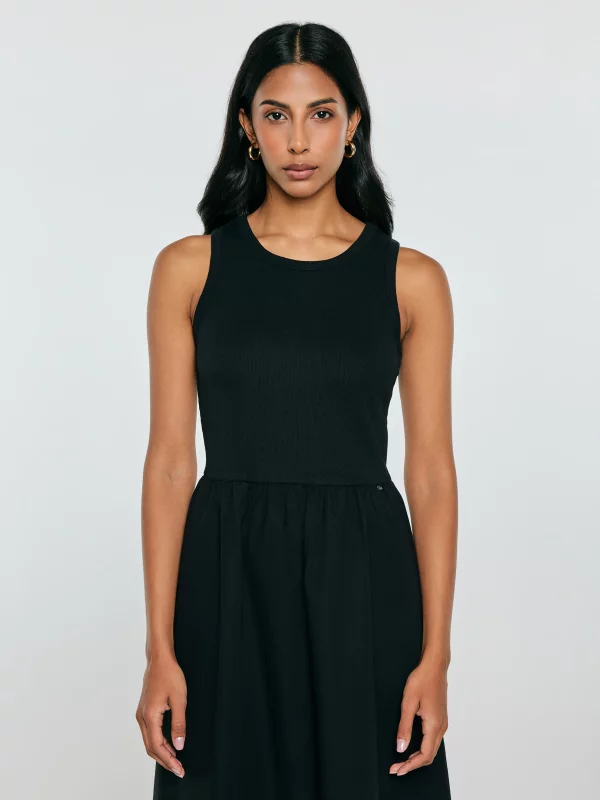 Sukienka damska midi bawełniana czarna Kamasi 906