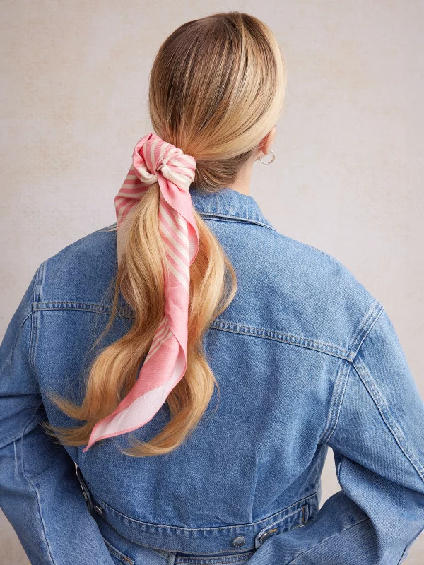 Apaszka damska z wiskozy różowo-kremowa Verdia 601