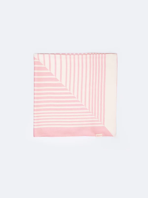 Apaszka damska z wiskozy różowo-kremowa Verdia 601