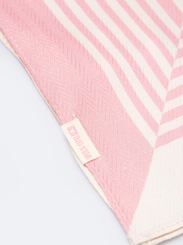 Apaszka damska z wiskozy różowo-kremowa Verdia 601