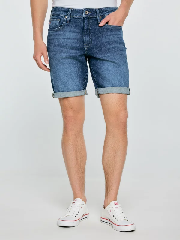 Szorty męskie jeansowe niebieskie Aden 449