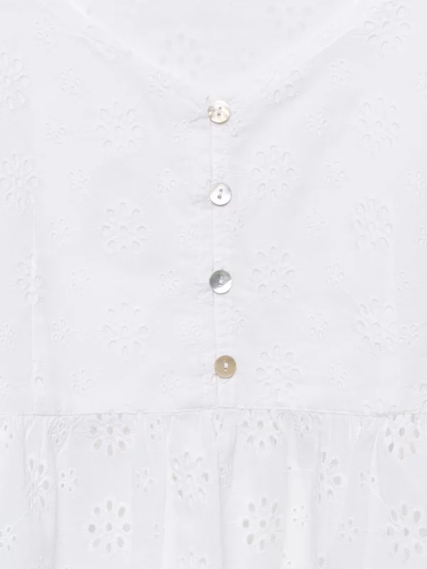 Top damski bawełniany haftowany biały Balbina 100