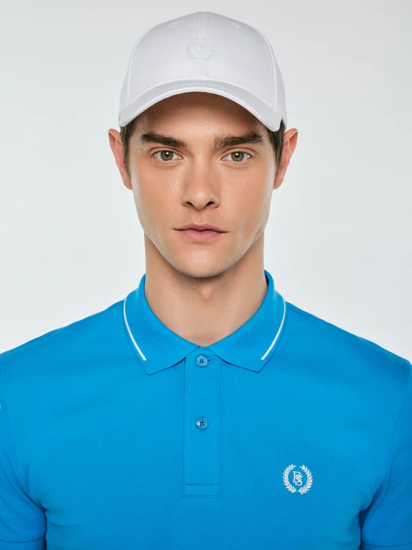 Czapka z daszkiem z haftem biała Centi 101