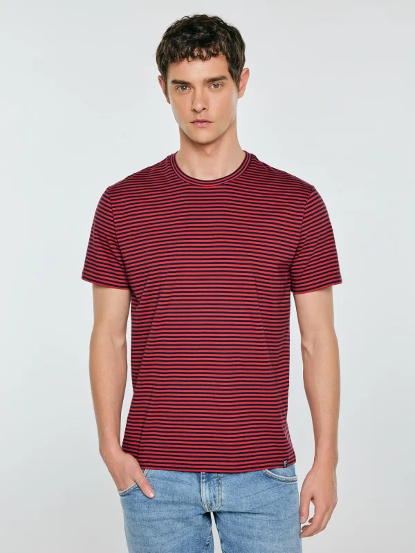 Koszulka męska w paski czerwona Garri 603