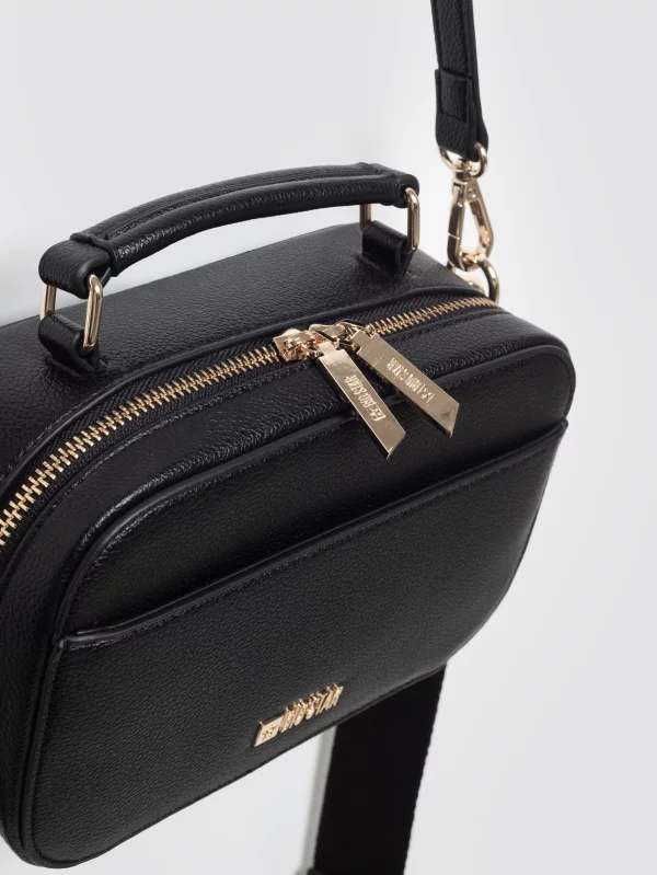 Torebka damska do ręki z dwoma dodatkowymi paskami czarna Maro 906